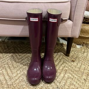 Hunter Original Refined Rain Boot - Purple - Size 7 - EU 38